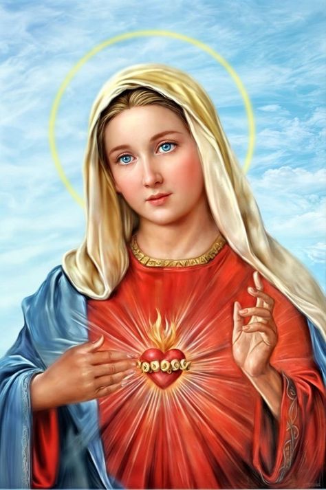 Cr Ideas, Mary Jesus Mother, Jesus Mother, Mother Mary Images, Catholic Pictures, Mothers Heart, 19th Century Paintings, Queen Of Heaven, Jesus Photo