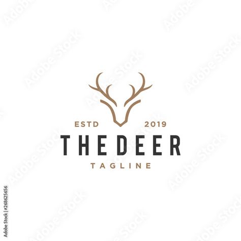 Stock Image: deer antlers vector logo design Antler Logo, Deer Logo, 2023 Design, Vector Logo Design, Deer Antlers, Antlers, Vector Logo, Adobe Stock, Deer