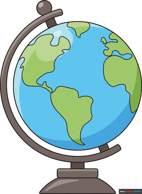 Globe Picture Earth, History Drawings Ideas Easy, Globe Drawing Simple, Globe Art Drawing, Geography Drawings, Globe Doodle, Geography Kids, How To Draw Sketches, Globe Painting