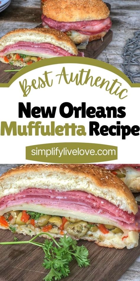 Fun Party Recipes, Mufelleta Sandwich, Mufulleta Sandwich Recipe, Jason’s Deli Muffuletta, Muffaletta Bread Recipe, Italian Muffuletta Sandwich, Muffuletta Bread Recipe, Mufalata Recipe, New Orleans Muffaletta Sandwich