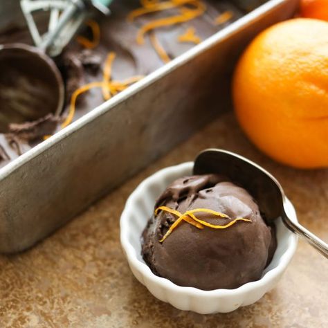 Dark Chocolate Orange Ice Cream | Barefeet in the Kitchen Orange Ice Cream Recipe, Chocolate Orange Ice Cream, Orange Ice Cream, Chocolate Ice Cream Recipe, Vegan Ice Cream Recipe, Dark Chocolate Orange, Gelato Ice Cream, Ice Cream Maker Recipes, Delicious Deserts