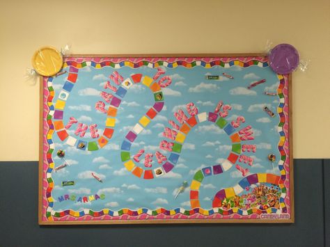 Candyland Bulletin Board Candyland Bulletin Board Ideas, Candyland Bulletin Board, Ar Bulletin Boards, Candyland Classroom, Bulletin Ideas, Birthday Board Classroom, Birthday Boards, Birthday Bulletin Boards, Birthday Bulletin