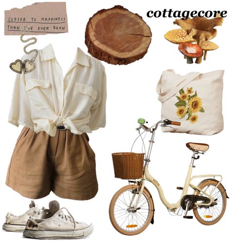 Modern Classic Aesthetic Fashion, Asian Cottagecore Aesthetic, Cottagecore Athletic Outfits, Cottagecore Camping Outfit, Cottagecore Modern Outfit, Cottagecore Everyday Outfits, Soft Cottage Core Aesthetic Outfits, Cottagecore Beach Outfit, Light Cottagecore Outfits