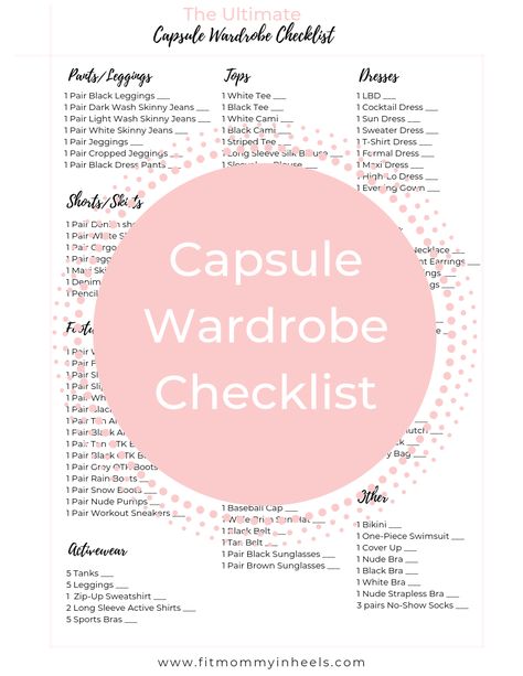 Capsule Wardrobe Printable, Ultimate Capsule Wardrobe Checklist, Capsule Closet Checklist, Capsule Wardrobe Template, Quince Capsule Wardrobe, Wardrobe Checklist Woman, Build A New Wardrobe, Pink Capsule Wardrobe, What To Wear With Leggings