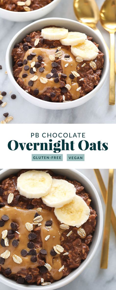 Chocolate Peanut Butter Overnight Oats, Salade Healthy, Overnight Oats With Yogurt, Breakfast Oats Overnight, Chocolate Overnight Oats, Peanut Butter Overnight Oats, Protein Overnight Oats, Oat Recipes Healthy, Fit Foodie Finds