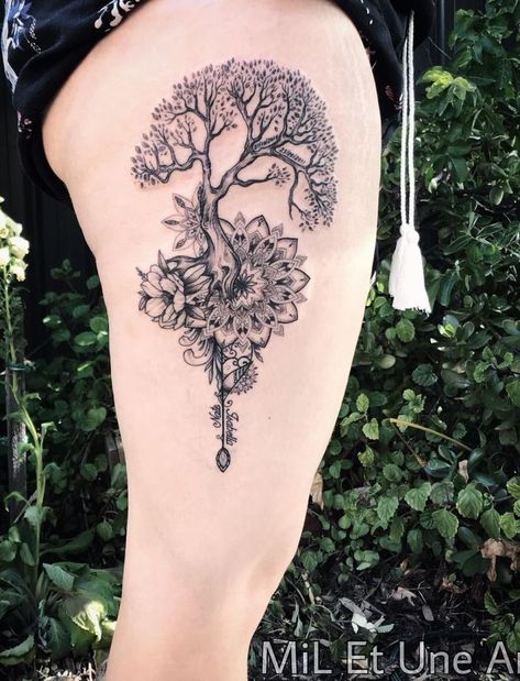 Mandala Tattoo Designs, Ganesh Tattoo, Tree Tattoo Designs, Skeleton Hand Tattoo, Beautiful Mandala, Tree Of Life Tattoo, Spiritual Tattoos, Mandala Tattoo Design, E Tattoo