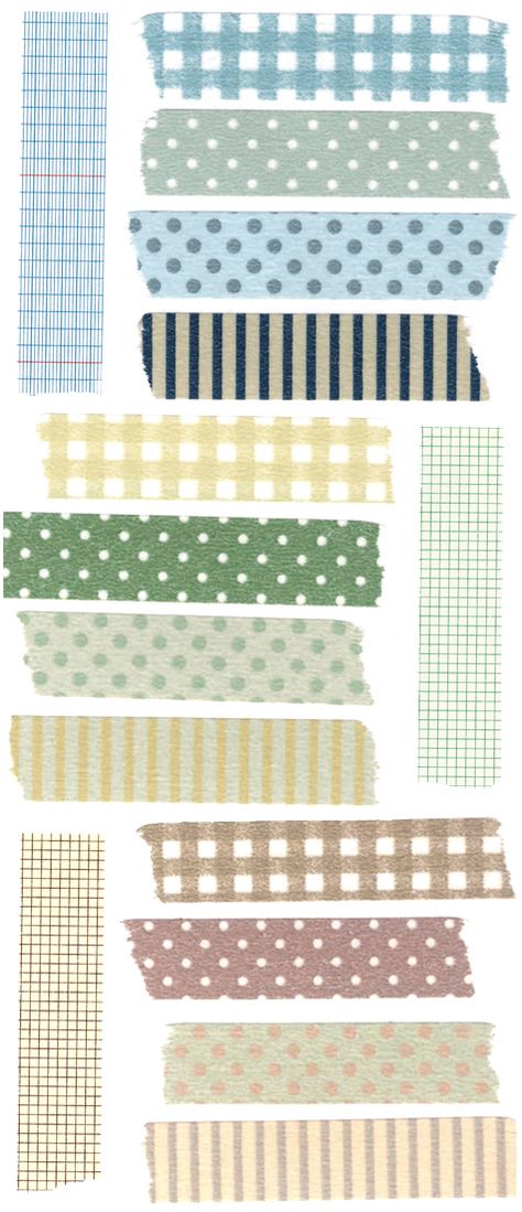 Washi Tapes, Different Patterns, Washi, Dots, Stripes, Fabric, White