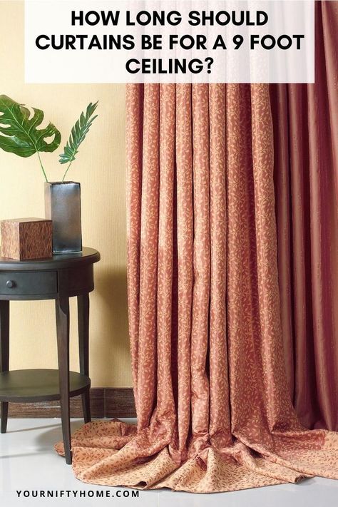 How Long Should Curtains Be For A 9 Foot Ceiling 9 Ft Ceilings Curtains, 9ft Ceiling Curtains, Extra Long Curtains Living Rooms, 96 Inch Curtains Living Rooms, 108 Inch Curtains Living Rooms, Long Curtains Living Room Tall Ceilings, Tall Ceiling Curtains, Modern Bathroom Curtain, Length Of Curtains