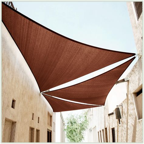 PRICES MAY VARY. ★【VIRGIN, UV STABLIZED COMPOUND & THICK MATERIAL】: The only sun shade sail on the market that are made of 190 GSM 100% virgin (Non-recycled) HDPE material. Our virgin HDPE fabric went through 20000 hours of laboratory UV testing and it is proved to be 70% more durable compaTurquoise to recycled HDPE under sun exposure, fabric has been treated with UV stabilized compound, preventing shade sails from dried out, tearing and fading, significantly extend the lifespan. ★【95% UV BLOCKA Basement Refresh, Portugal Interior, Doodle House, Patio Chico, Sun Sails, Contemporary Backyard, Triangle Shade Sail, Sail Canopy, Triangle Sun Shade