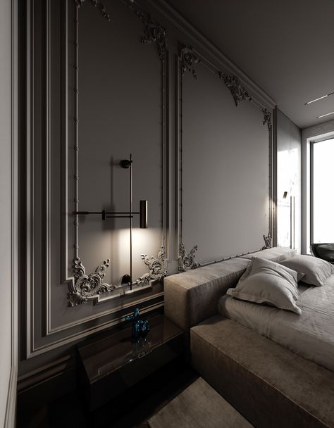 Neoclassic Interior, Beautiful Bed Designs, Neoclassical Interior, Modern Luxury Bedroom, Classic Bedroom, Lviv, Bedroom Aesthetic, Home Room Design, Luxurious Bedrooms