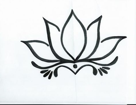 Indian Lotus Tattoo, Water Lilly Tattoo Stencils, Simple Lotus Drawing, Lotus Drawing Simple, Simple Lotus Flower Tattoo, Simple Line Tattoo, Lotus Flower Drawing, Lotus Designs, Lotus Drawing