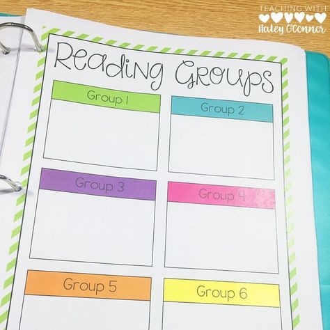 Guided Reading Small Groups Page for Teacher Binder Guided Reading Binder, Teach Spelling, Teacher Binder Organization, Teaching Vowels, Kindergarten Organization, Classroom Organization Elementary, Vowel Teams, Small Group Reading, Guided Reading Groups