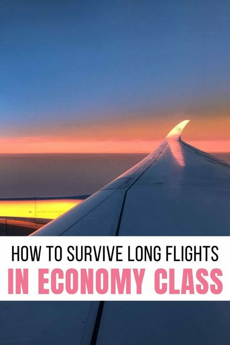 Need some tips on how to survive long flights in economy? 7 Travel experts share their best advice for flying & surviving economy class! Transatlantic Flight Tips, How To Survive A Long Flight In Economy, How To Avoid Jet Lag Long Flights, Luggage Essentials, Thailand Packing List, When Are Flights The Cheapest, Surviving Long Flights, Air France Premium Economy, Thailand Packing