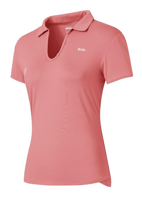 PRICES MAY VARY. LIGHTWEIGHT & BREATHABLE: Lightweight, sweat-wicking fabric pulls moisture away from the body so sweat can dry quickly UPF 50+ SUN PROTECTION: UPF50 fabric blocks harmful UV rays to help minimize sunburn Collar with decorative 3-button detail. Set-in sleeves for enhanced movement during activity Slight droptail offers a stay-put fit under a harness or hip belt OCCASIONS: These Women's Tennis Shirts pair with your jeans, leggings, skirt, shorts. Great for golf, tennis, or any oth Golf Shirt Women, Fabric Blocks, Womens Workout Shirts, Active Workout, Tennis Shirt, Tennis Outfit, Tennis Workout, Hip Belt, Skirt Shorts