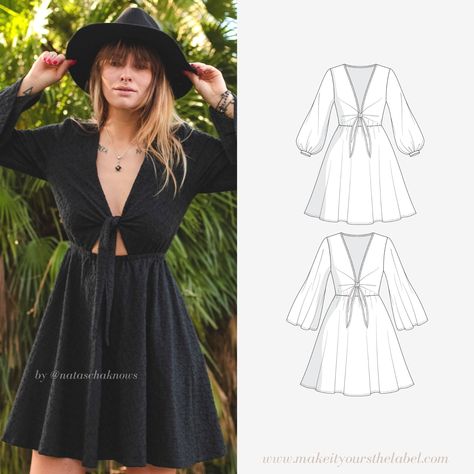 This is the german Sewing Pattern for the Front Tie Dress. Find the english version here:  https://www.etsy.com/de/listing/1021515630/front-tie-dress-sewing-pattern-tie-front?ref=shop_home_active_1 Easy Summer Dress Sewing Pattern Free, Summer Dress Sewing Pattern, Front Tie Dress, Summer Dress Sewing Patterns, Dress Sewing Patterns Free, Diy Fashion Projects, Crochet Case, Simple Summer Dresses, Sewing Clothes Women