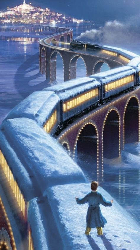 Polar Express Theme, Polar Express Movie, Christmas Lockscreen, Polar Express Train, The Polar Express, Christmas Films, 25 Days Of Christmas, Christmas Painting, Polar Express