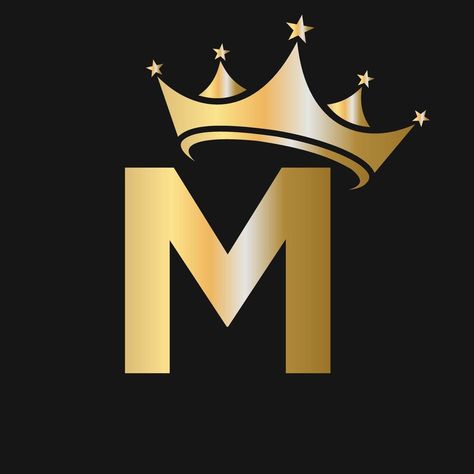 Letter M Crown Logo for Beauty, Fashion, Star, Elegant, Luxury Sign M Photo Letter, M Words Letter Design, M M Logo, Letter M With Crown, M Crown Logo, M Wallpaper Letter, M Background, Letter M Art, U Letter Logo