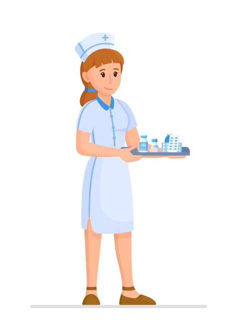 Vector illustration of a nurse isolated on a white background. Nurse worker in uniform. Nurse Illustration, Nurse Vector, Children Photography, White Background, Vector Free, Vector Illustration, Medical, Clip Art, Photography