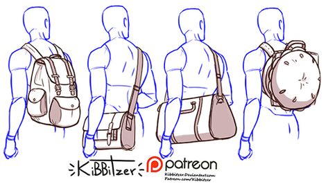 Bags reference sheet -PREVIEW- Backpack Drawing, Reference Sheet, Gambar Figur, 캐릭터 드로잉, Poses References, Figure Drawing Reference, Art Poses, Anime Poses Reference, Drawing Base