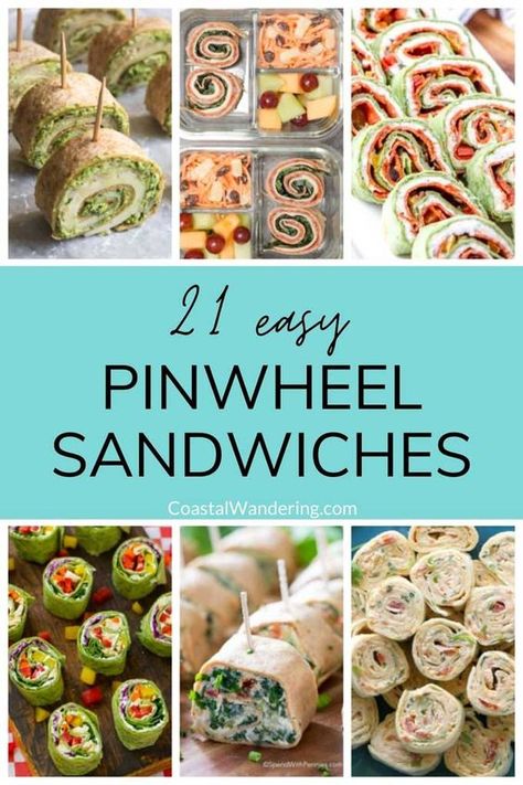 Pinwheel Sandwich Recipes, Roll Up Sandwiches, Beach Snack, Ham And Cheese Pinwheels, Pinwheel Sandwiches, Sandwiches Recipes, Pinwheel Appetizers, Party Sandwiches, Pinwheel Recipes