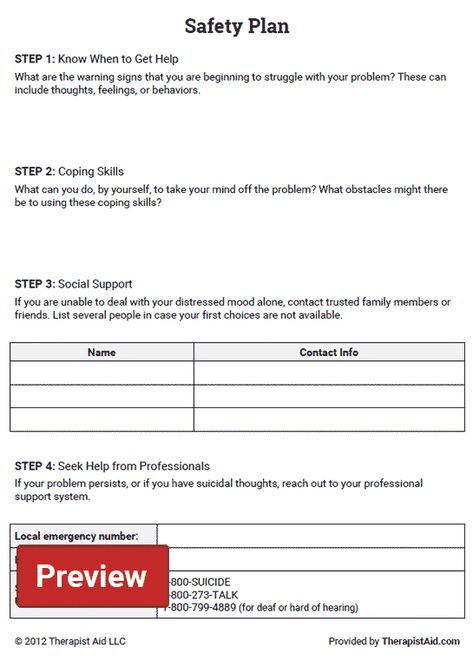 Safety Plan (Worksheet) | Therapist Aid Student Safety Plan, Family Safety Plan, Safety Plan Template, Safety Plan, Cbt Worksheets, Mental Health Therapy, Mental Health Crisis, Therapeutic Activities, Counseling Activities