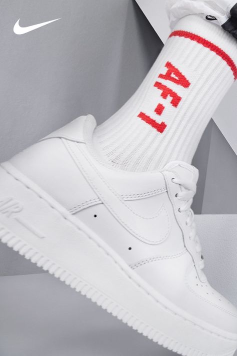 Air Force 1 ’07—show out in statement triple-white style. Shop it now on Nike.com. Dr Shoes, Jordan Shoes Girls, Kicks Shoes, All Nike Shoes, Nike Air Shoes, Cute Nike Shoes, Fresh Shoes, Hype Shoes, Cute Nikes