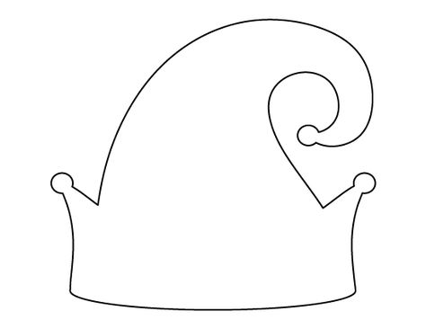 Elf hat pattern. Use the printable outline for crafts, creating stencils, scrapbooking, and more. Free PDF template to download and print at http://patternuniverse.com/download/elf-hat-pattern/ Elf Hat Template, Paper Elf, Printable Outline, Free Printable Paper, Elf Legs, Hat Template, Applique Templates, Christmas School, Elf Hat