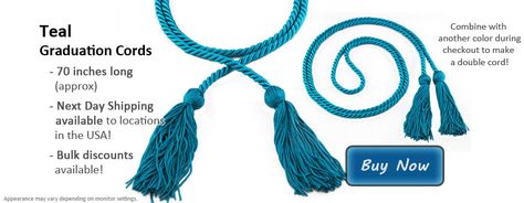 Teal Graduation Cords from Honors Graduation Graduation Lies, Honors Graduation, Graduation Cords, Cord Ties, Color