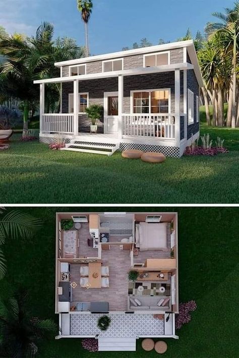 Small House Blueprints, Small House Layout, Pole Barn House Plans, Tiny House Plan, A Small House, House Floor Design, Sims 4 House Design, Casas The Sims 4, Sims House Plans