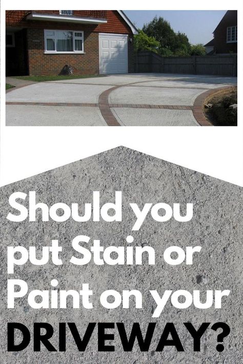 Cement Paint Outdoor, Can You Paint Concrete, Stain Driveway Concrete, Resurfacing Concrete Driveway, Concrete Driveway Paint Ideas, Driveway Staining Ideas, Old Concrete Driveway Makeover, Concrete Driveway Stain Ideas, Driveway Painting Ideas