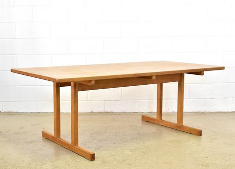 Shaker Table Dining, Trestle Desk, Rectangular Kitchen, Modern Home Office Desk, Plank Table, Shaker Table, Furniture Design Wooden, Decorative Plaster, Trestle Dining Tables