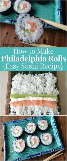 Philly Roll Sushi, Easy Sushi Rice, Philadelphia Roll Sushi, Cucumber And Cream Cheese, Philadelphia Roll, Sushi Rice Recipe, Smoked Salmon Sushi, Smoked Salmon Cucumber, Homemade Sushi Rolls