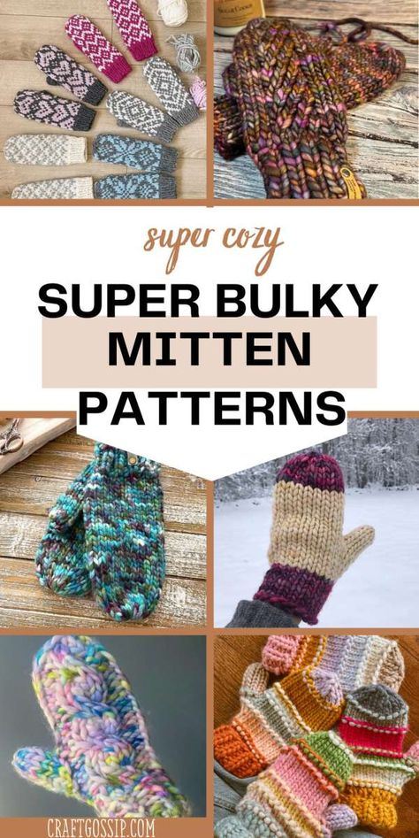 Knit a Giant Bag to Hold Your Knitting Stuff – Knitting Knit Hand Warmers Pattern Free, Knit Mittens Free Pattern, Knitting Quilt, Easy Bag, Knitted Mittens Pattern, Bulky Knit, Knitting Blogs, Crochet Mittens, Quick Knits