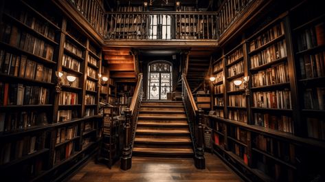 Bookcase Background, Bookshelf With Books, Stairs Background, Bookshelves With Books, Hd Photography, Old Wooden Boxes, Books Library, Old Library, Library Aesthetic