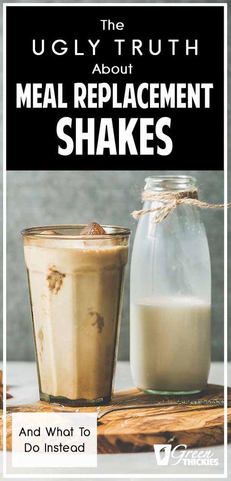 Today I am sharing the ugly truth about meal replacement shakes and answering the question, are they actually healthy?  Click the link to read the full blog post:  Click the link to read more...  #greenthickies #mealreplacementshakes #mealreplacement #shakes #proteinshakes #smoothies Healthy Meal Replacement Shakes, Best Meal Replacement Shakes, Meal Replacement Powder, Meal Replacement Drinks, Protein Meal Replacement, Vegan Facts, Shake Diet, Nutrition Shakes, Protein Shake Recipes