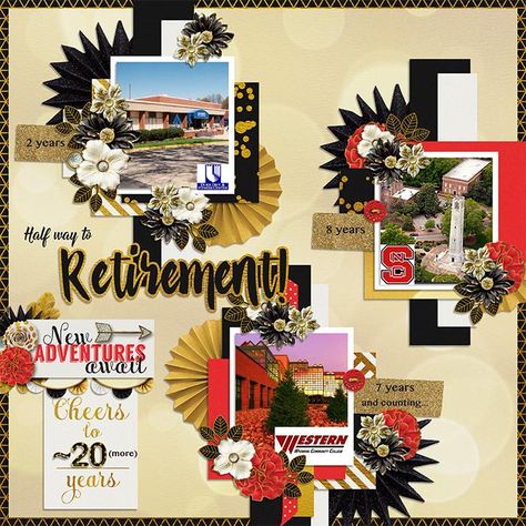 Retirement Digital Scrapbook Kit by Meagan's Creations You have worked towards this moment for years! It's time to retire and to enjoy your days without the 9 to 5! Not retiring any time soon? No worries, this kit is perfect to scrap other celebrations too! Retirement Scrapbook Ideas Layout, Retirement Scrapbook Ideas, Retirement Scrapbook, Scrapbook Pages Ideas, Scrapbook Page Ideas, Reuse Ideas, Pages Ideas, Retirement Ideas, Scrap Ideas