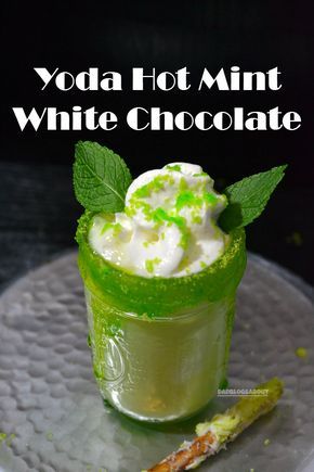 Let the Star Wars countdown begin with this delicious Yoda Hot Mint White Chocolate drink recipe. White Chocolate Drink, Chocolate Drink Recipes, Star Wars Food, No Bake Granola Bars, Baked Granola, Chocolate Drink, Afternoon Coffee, Chocolate Milkshake, Star Wars The Force Awakens