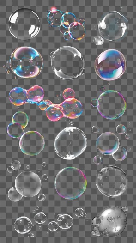 Bubbles Transparent Png, Png Bubbles, Transparent Png Aesthetic, Bubbles White Background, Bubble Overlay, Transparent Icons, Border Aesthetic, Overlay Effect, Bubble Png