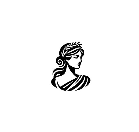 Greek Goddess Minimal Logo Icon | Unused by Aria Muhammad | Logo Designer Goddess Of Liberty, Goddess Logo Ideas, Woman Icon Logo, Goddess Logo Design, Greek Goddess Illustration, Greek Branding, Greek Logo Design, Logo With Character, Female Logo Design