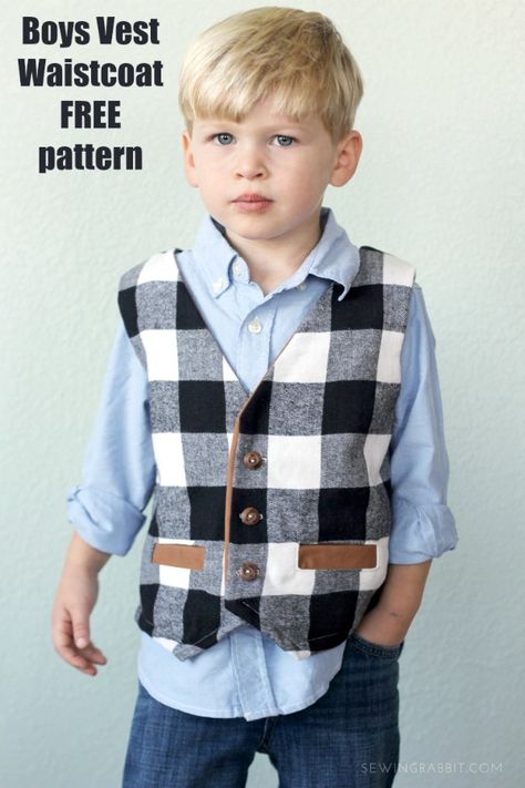 Boys Vest Pattern, Boys Vest Outfit, Sewing Rabbit, Waistcoat Pattern, Boys Sewing Patterns, Boys Waistcoat, Vest Pattern Free, Trendy Vest, Vest Sewing Pattern