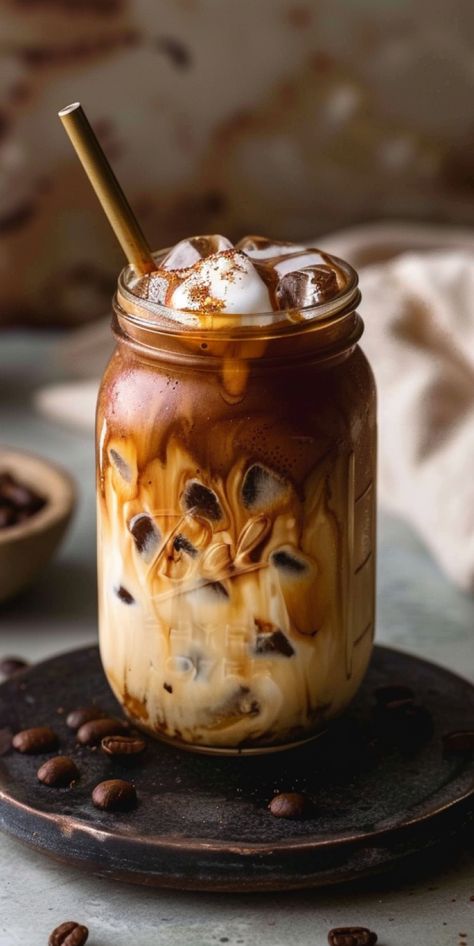 Caramel Hazelnut Iced Coffee [10 Minutes] - Chasety Hazelnut Iced Coffee, Caramel Hazelnut, Café Colonial, Bebidas Do Starbucks, Homemade Syrup, Coffee Obsession, Coffee Drink Recipes, Ice Coffee Recipe, Coffee Dessert