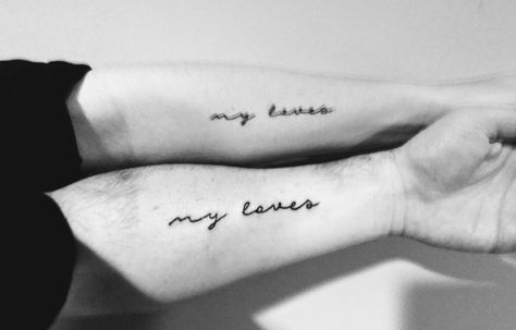 Husband - wife tattoos.  "my loves" Husband And Wife Tattoos Unique, Husband And Wife Tattoos, Husband Wife Tattoos, Wife Tattoos, Love For Husband, Wife Tattoo, Tattoos Unique, Men Tattoo, Show Love