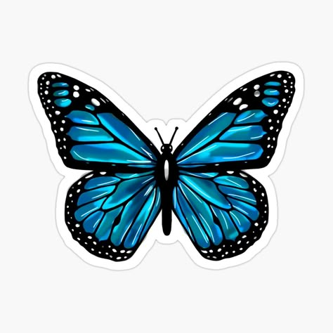 Get my art printed on awesome products. Support me at Redbubble #RBandME: https://www.redbubble.com/i/sticker/Blue-butterfly-by-MikeMeineArts/53091606.EJUG5?asc=u Cute Butterfly Stickers Printable, Blue Butterfly Clipart, Blue Butterfly Design, Blue Butterfly Stickers Printable, Butterfly To Print, Butterfly For Print, Blue Printable Stickers, Blue Stickers Printable, Aesthetic Butterfly Stickers