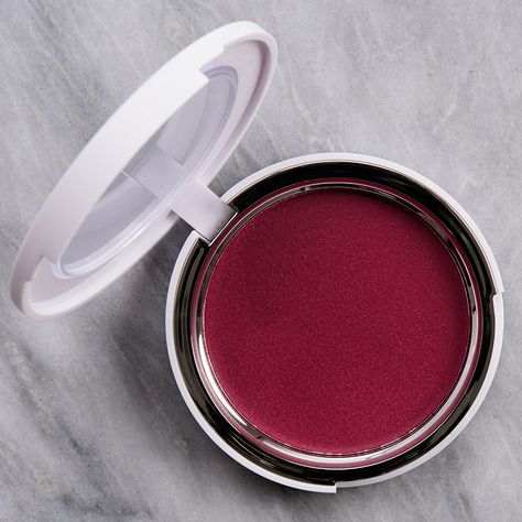 Makeup by Mario Berry Punch Soft Pop Plumping Blush Veil ($30.00 for 0.17 oz.) is a medium-dark, slightly toned-down raspberry red with cool undertones and a very dewy/glossy finish. Sheer coverage (as marketed) Very emollient, no dry down, slightly tacky Applied well over base products without lifting Poor longevity (3-4 hours on its own, 4-5 hours set with powder or over powder blush) Berry Blush Makeup, Makeup By Mario Blush, Colorful Maximalism, Berry Makeup, 2024 Makeup, Blush Veil, Berry Blush, Makeup By Mario, Berry Punch