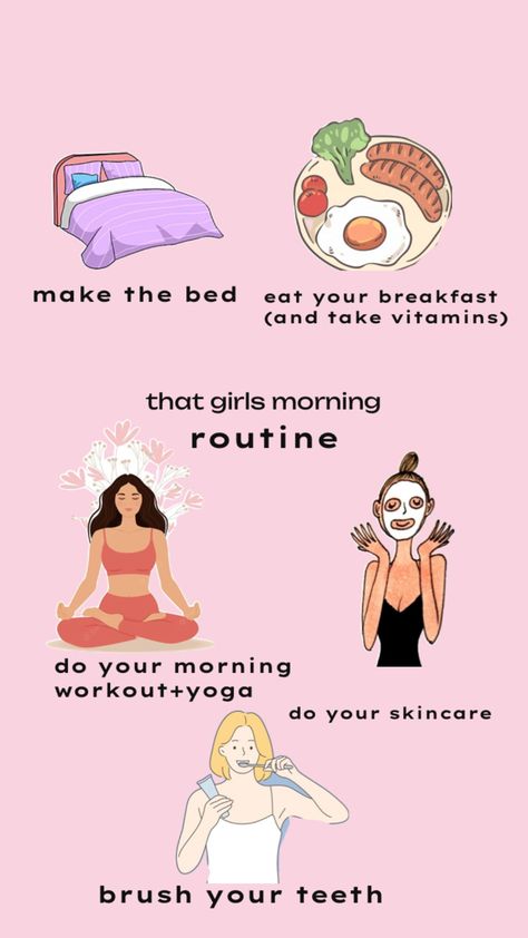 that girl morning routine That Girl Morning Routine, Morning Routine Teenage Girl, Easy Morning Routine, Routine Schedule, Daily Routine Schedule, Skincare Brush, Occupational Therapy Activities, Picnic Inspiration, Medical School Inspiration