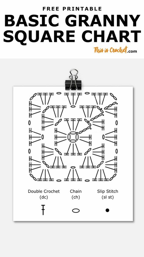 Granny Square Crochet Pattern Diagram - This is Crochet Granny Square Visual Pattern, Crochet Granny Square Pattern Diagram, Granny Square Crochet Pattern Classic, Making A Granny Square, Blank Granny Square, Beginner Crochet Square Pattern, Upcycle Granny Square Blanket, Granny Square Simple Pattern, Granny Square Basic Pattern