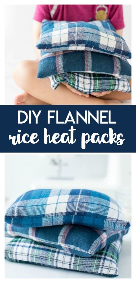 DIY Flannel Rice Heat Packs are easy to make, uses simple supplies, and make great gifts for those feeling under the weather. #diy #heatingpad #giftideas #diyfun