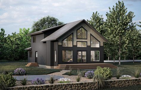 Westlock House Plan | Nelson Homes Two Storey House Plans, Cottage Floor Plans, Plans Architecture, Cabin Exterior, Cabin Floor Plans, Retreat House, Lake House Plans, Two Storey House, Cottage Plan