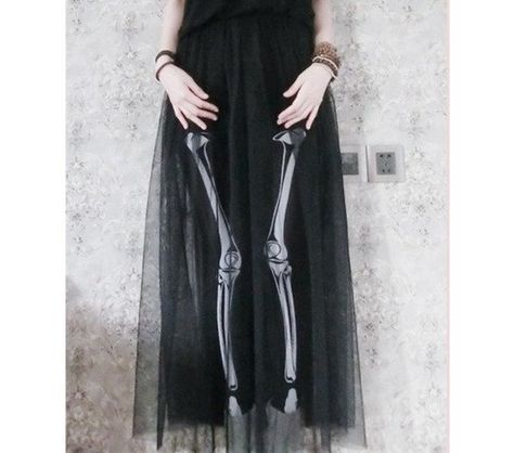 Skeleton Printed Tights under sheer dress. Skeleton Skirt, Alternative Style Knee-high Platform Boots For Halloween, Grunge Knee-high Halloween Boots, Sheer Skirt, Coven, Soft Grunge, Dark Fashion, Grunge Fashion, Goth Fashion