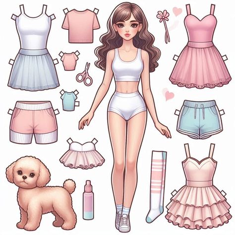 Image Creator Paper Dolls Things, Easy Heart Drawings, Clothes Stickers, Free Printable Paper Dolls, Hand Art Kids, Paper Doll Printable Templates, Doll Drawing, Paper Clothes, Barbie Paper Dolls